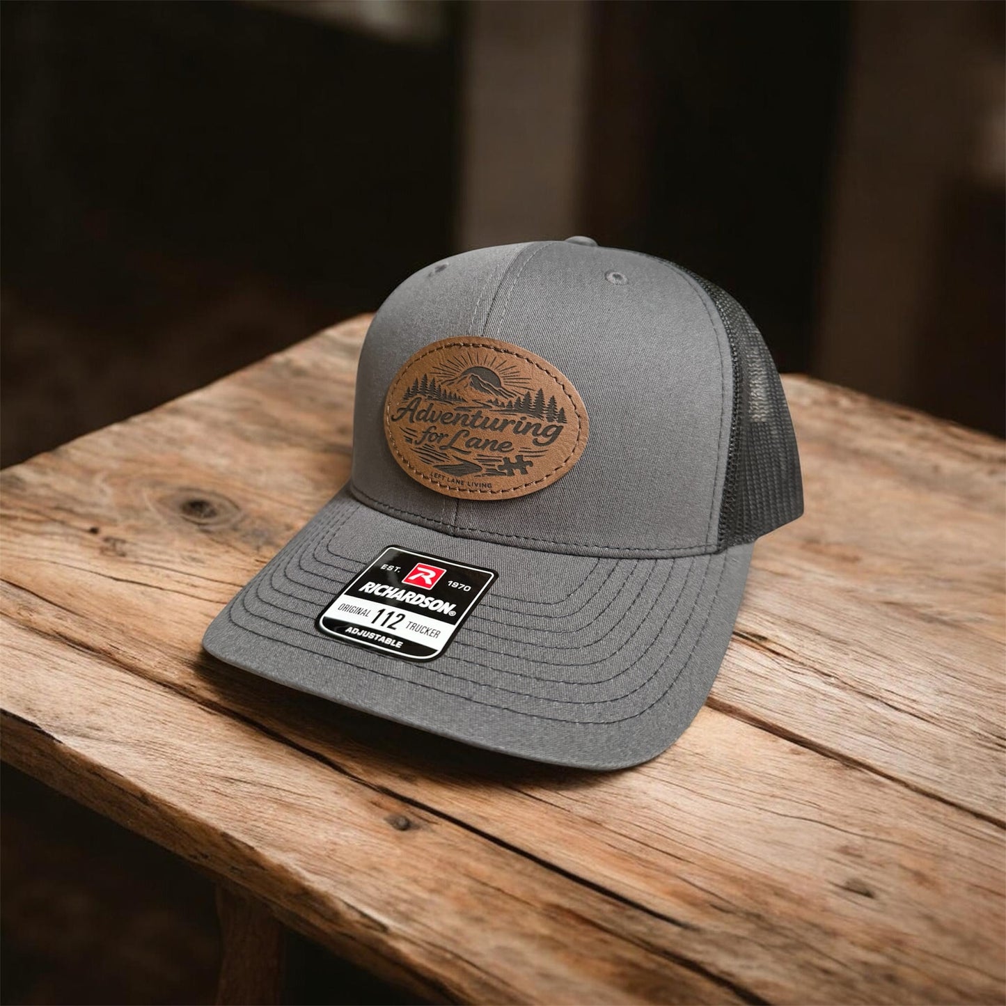 Adventuring for Lane Leatherette Patch Hat