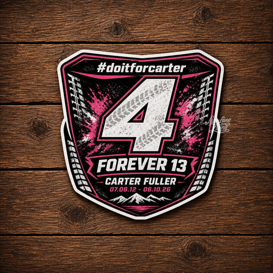 Forever 13 Number Plate Sticker